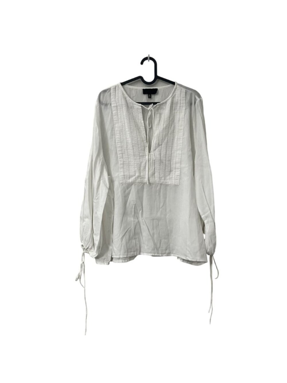 Nili Lotan White Billowy Pintucked Peasant Cottagecore Blouse Womens Size Medium - Picture 2 of 7